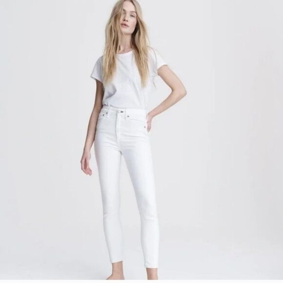 NWT Rag & Bone High Rise Skinny Jean in White - Picture 3 of 11